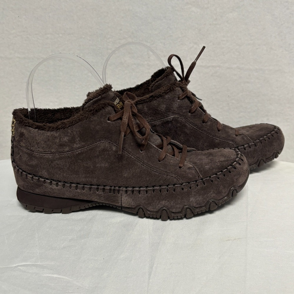 Skechers Womens 7 Bikers Totem Pole Chocolate Suede Leather Chukka Boots - Picture 5 of 7
